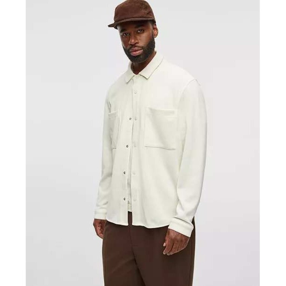 Mode‎ of One Mens XXL Long Sleeve Knit Snap Front Shirt Soft Vanilla 100194422MN